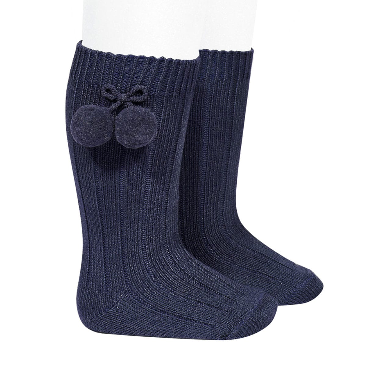 靴下 condor コンドル 子供 9.5~13.5cm ポンポン付き ウォーム コットン リブ ニーハイソックス ( ソックス ベビー用靴下 ベビー キッズ くつ下 くつした ハイソックス 丈夫 リブソックス おしゃれ 9.5 10 10.5 11 11.5 cm ) 【マリーノ 2】 マリーノ 2