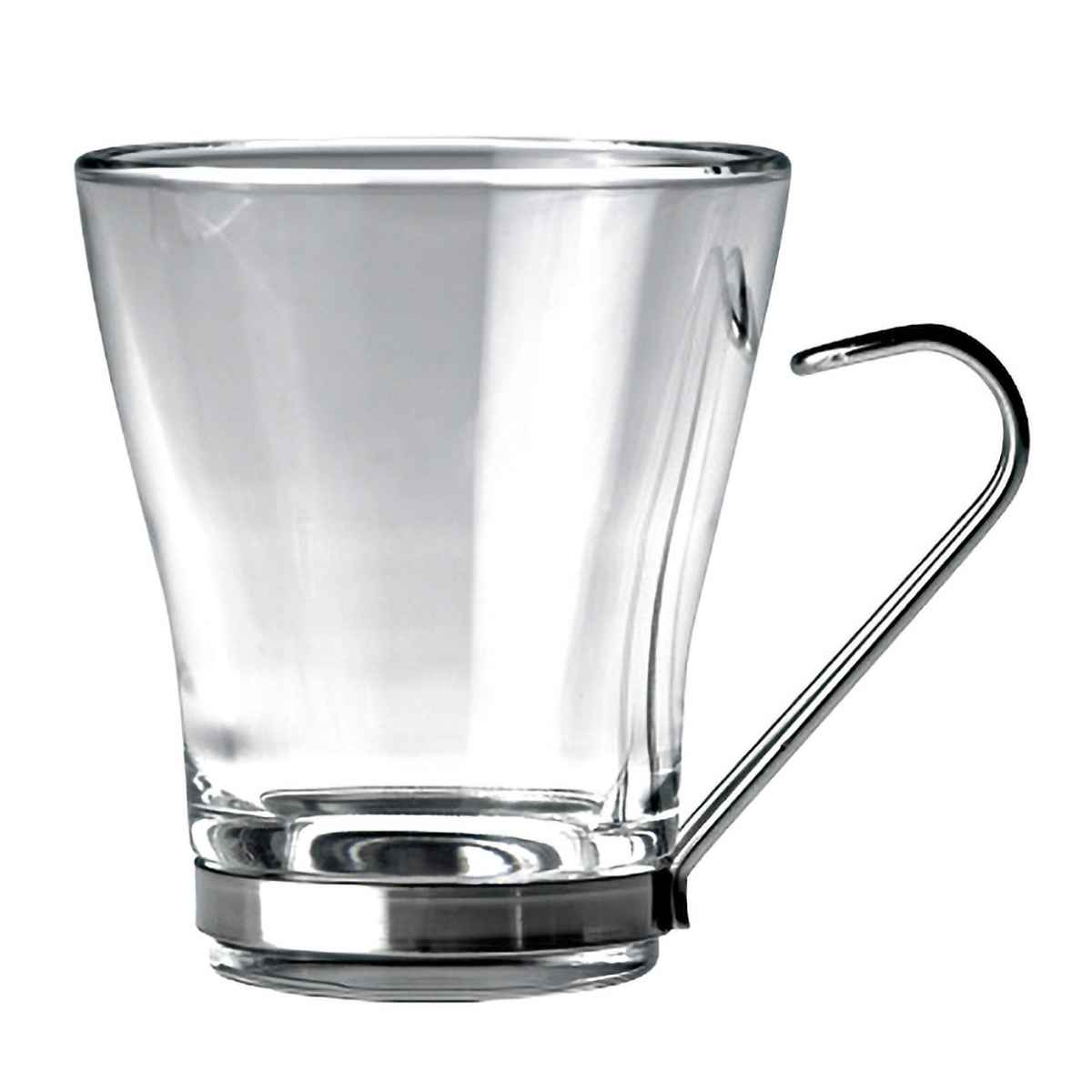 ボルミオリ・ロッコ コーヒーカップ カプチーノ 220ml 6個セット OSLO オスロ 強化ガラス ( カプチーノカップ マグカップ カップ コップ コーヒー 珈琲 ホット アイス 丈夫 取っ手 取り外し おしゃれ )