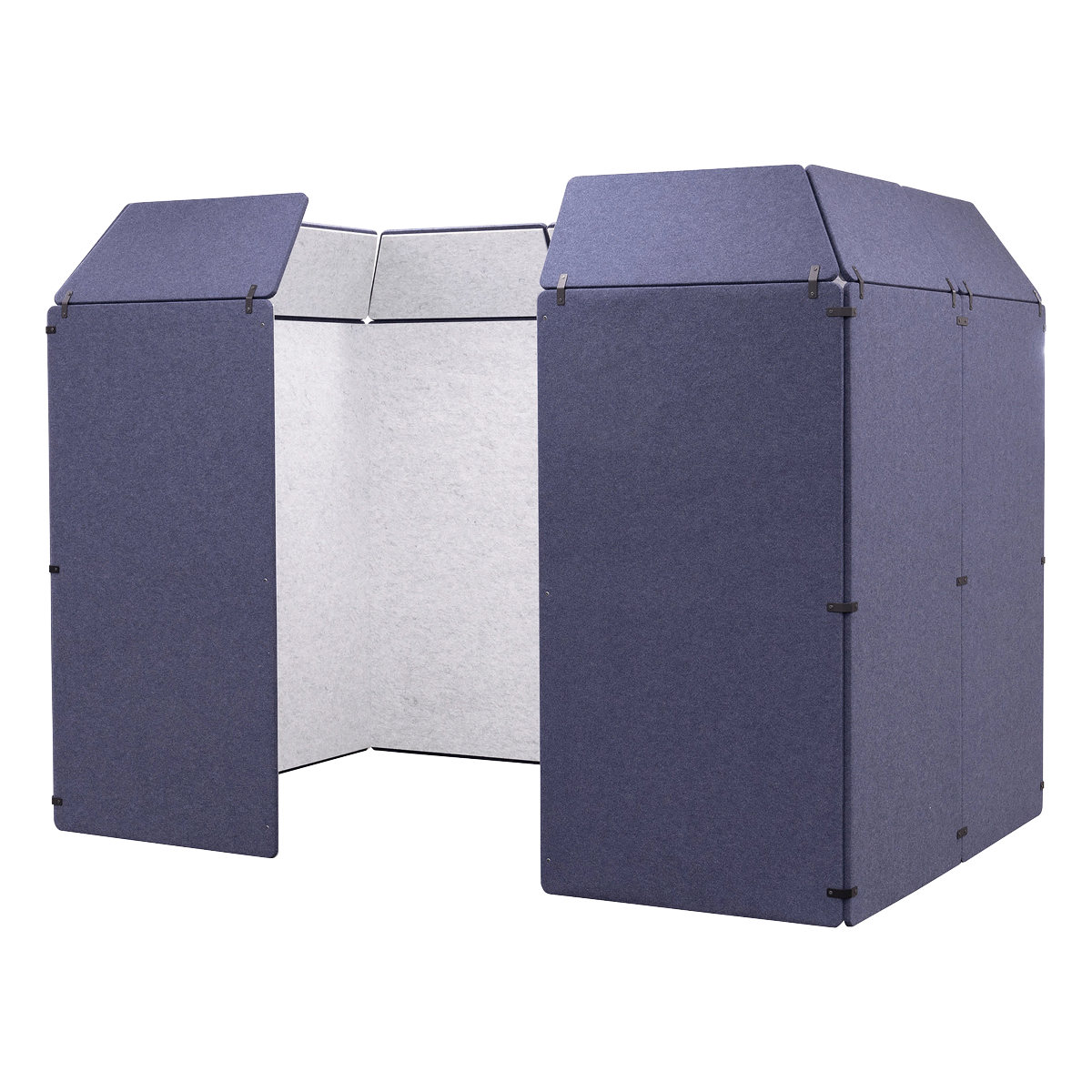 オフィスパーテーション 吸音ボード 3×2 簡単設置 REMUTE ( 間仕切り 衝立 パーテーション 吸音 ボックス オフィス リモートワーク ブース 簡易会議室 Web会議 ミーティング 4人用 個室 防音 吸音材 音漏れ 軽減 組立て ) 【ネイビー】 ネイビー