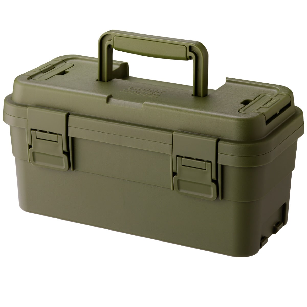 収納ボックス TC スタックカーゴ S-6 幅36.5×奥行18.3×高さ18cm 収納ケース ( コンテナボックス 収納 蓋付き ケース ボックス 頑丈 丈夫 ハンドル付き アウトドア キャンプ DIY 工具箱 屋外 ツールボックス スタッキング ) 【グリーン】 グリーン