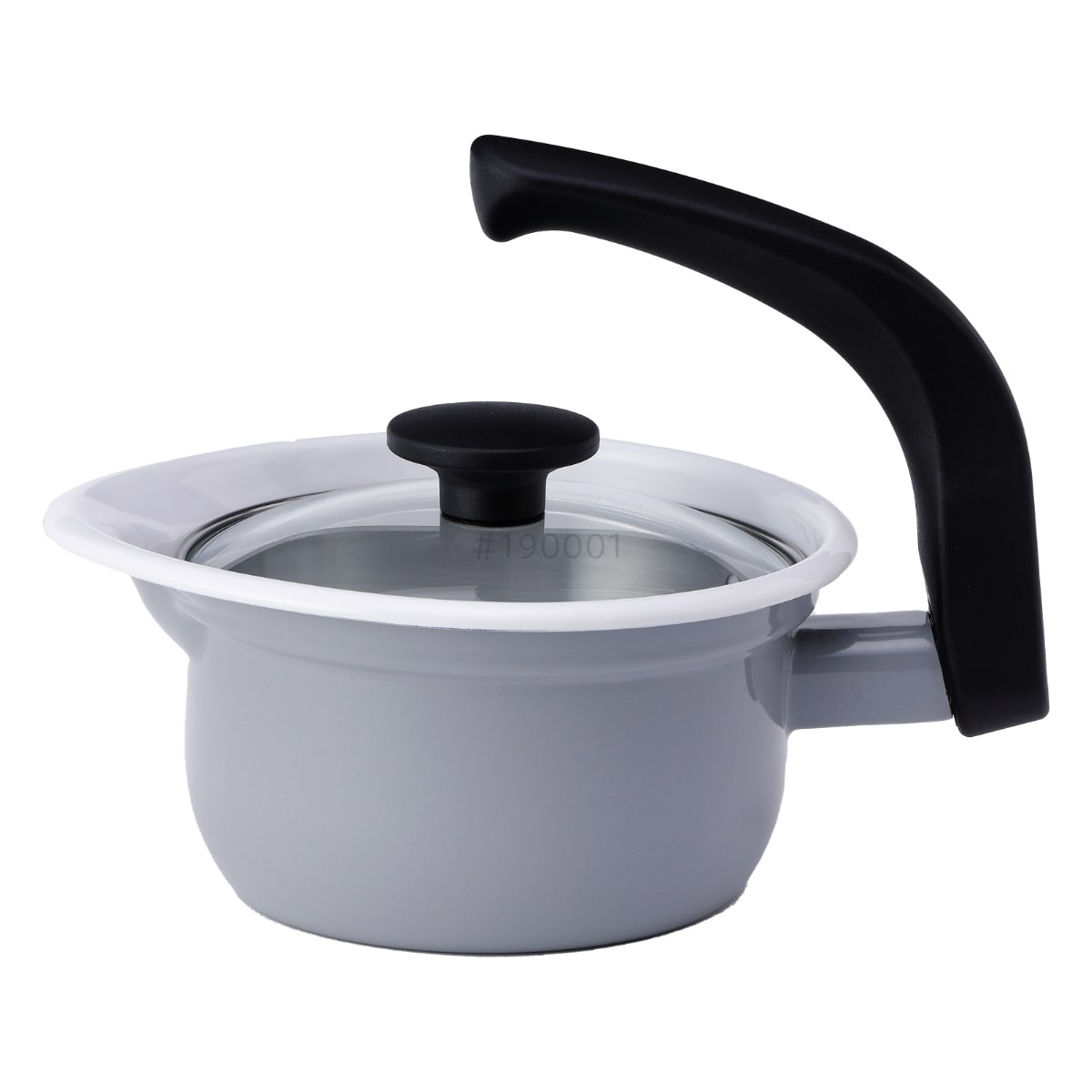 マルチポット 1.4L え~なポット ホーロー製 富士ホーロー ( Honey Ware ハニーウェア IH対応 ガス火対応 ホーロー鍋 片手鍋 ガラス蓋付き 琺瑯鍋 ほうろう鍋 万能鍋 上向き取っ手 注ぎ口付き ガラス蓋 蓋付き ) 【ライトグレー】 ライトグレー