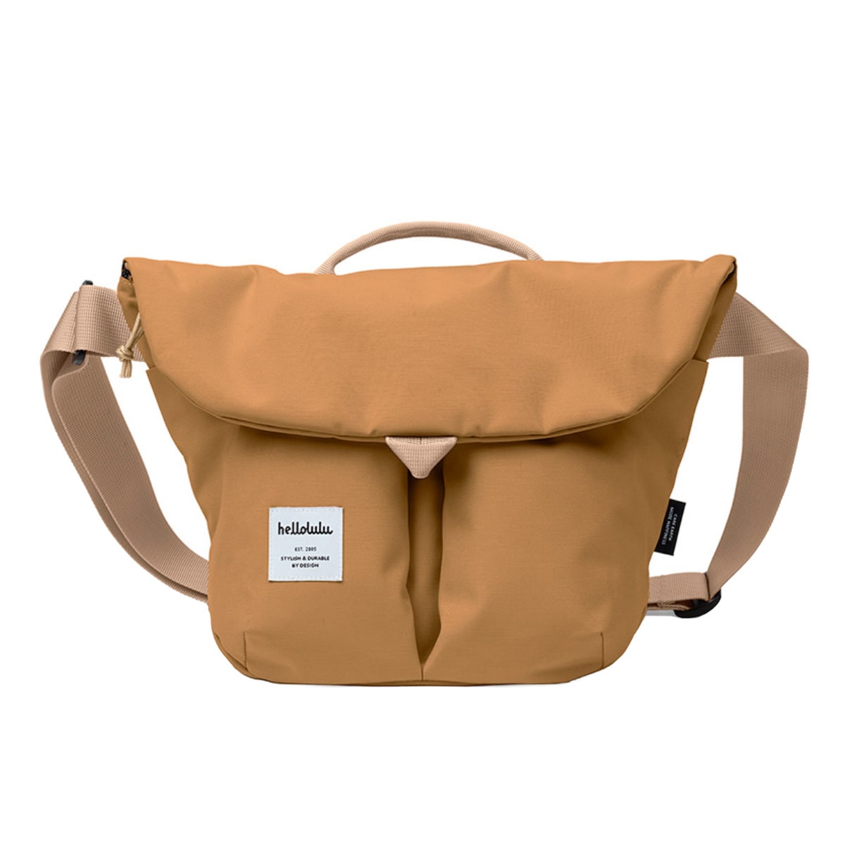 ショルダーバッグ hellolulu カセン KASEN ( バッグ レディース メンズ ミニショルダー クロスボディ 軽い 撥水 斜め掛け クロスバッグ ポシェット ファスナー 内ポケット マグネット おしゃれ ) 【WoodBrown】 WoodBrown