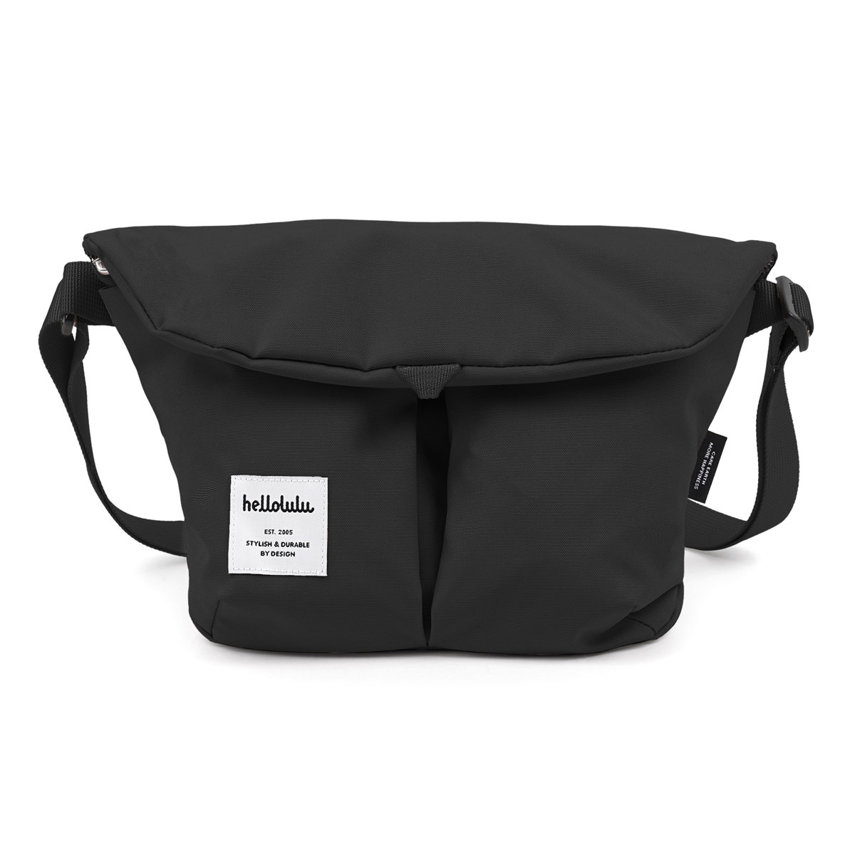 【人気色】 ショルダーバッグ hellolulu ミニ カセン MINI KASEN ( ハロルル バッグ レディース メンズ ミニショルダー かばん 鞄 クロスボディ 軽い 斜め掛け クロスバッグ ポシェット 小さめ 撥水 ファスナー おしゃれ ) 【FlatBlack】 FlatBlack