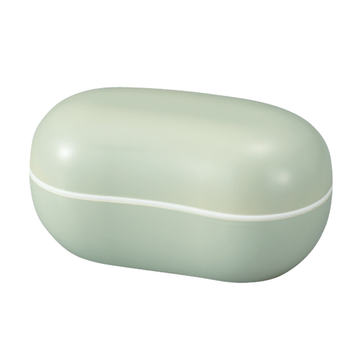 弁当箱 1段 360ml さっと洗えるお弁当箱 ビーンズ ( お弁当箱 ランチボックス 食洗機対応 レンジ対応 ドーム蓋 女子 大人 日本製 食洗機OK レンジOK お弁当 弁当 一段 ランチバンド付き ドーム型 女性 おしゃれ ) 【ピスタチオ】 ピスタチオ