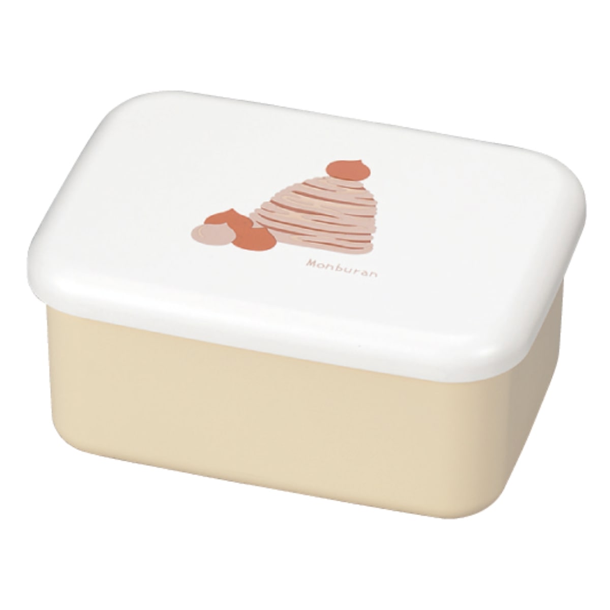 弁当箱 1段 500ml 長角一段弁当ミニ ( お弁当箱 ランチボックス 食洗機対応 レンジ対応 一段 女子 日本製 食洗機OK レンジOK お弁当 弁当 ランチベルト付き 女性 大人 ) 【モンブラン】 モンブラン