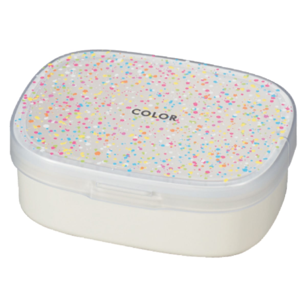 弁当箱 1段 400ml ワンタッチランチ color ( お弁当箱 ランチボックス 食洗機対応 レンジ対応 仕切り付き 女子 大人 日本製 食洗機OK レンジOK お弁当 弁当 一段 女性 おしゃれ シンプル かわいい ) 【ホワイト】 ホワイト