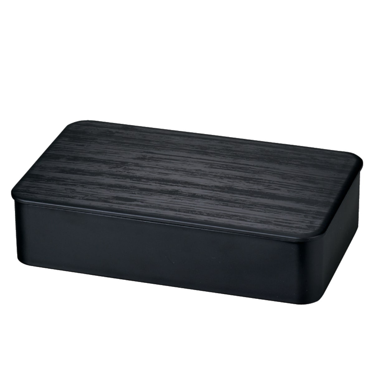 弁当箱 1000ml 一段ランチ ( お弁当箱 ランチボックス 一段 レンジ対応 食洗機対応 大容量 日本製 レンジOK 食洗機OK お弁当 弁当 角型 角型弁当 仕切り付き 大人 ) 【黒木目】 黒木目