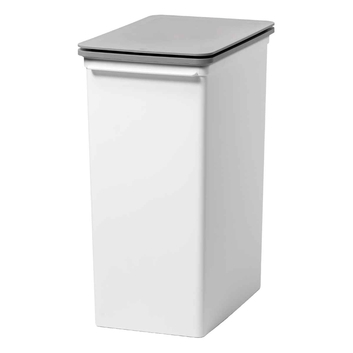 ゴミ箱 25L プッシュオープン ふた付き スリム ベーシックダスト ( ごみ箱 25リットル ワンタッチ プッシュ式 スタッキング 分別 シンプル 積み重ね OK 袋止め キッチン リビング オフィス ペット ) 【ホワイト】 ホワイト