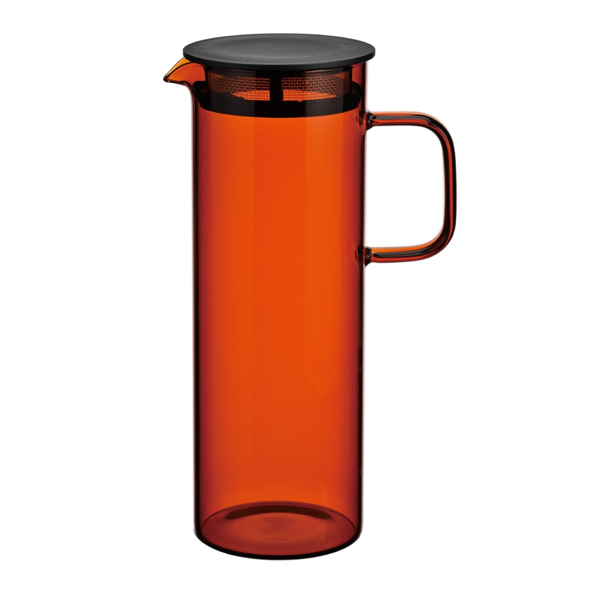 ハリオ ピッチャー 冷水筒 800ml コールドブリュー HARIO COLORS 耐熱ガラス ( 水差し 水入れ 耐熱 ガラス製 熱湯 取っ手なし フィルター付き コーヒー 珈琲 紅茶 お茶 水出し おしゃれ ) 【アンバー】 アンバー