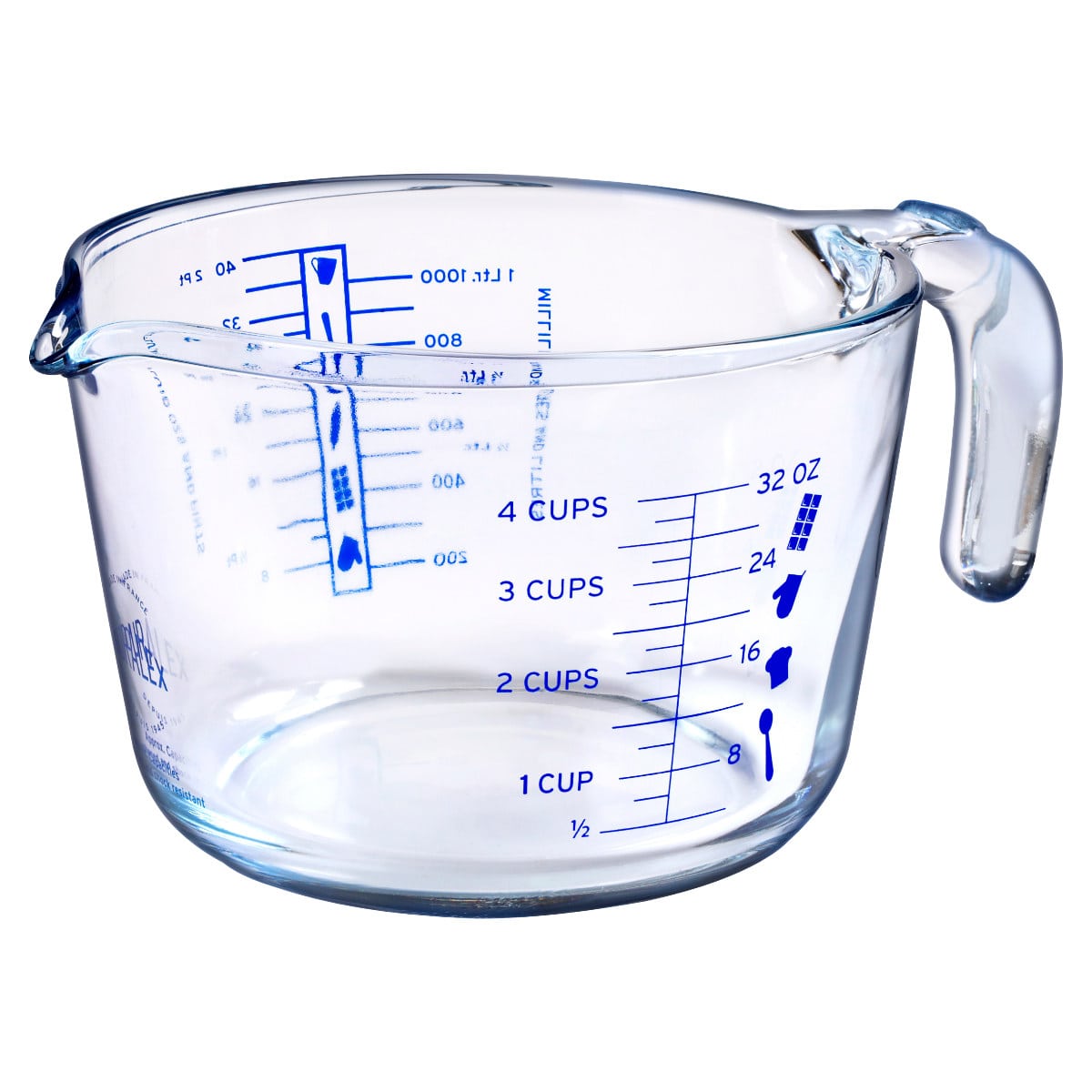 デュラレックス メジャーカップ 1L 耐熱ガラス 電子レンジ対応 ( DURALEX 耐熱 ガラス 1リットル 計量カップ 目盛 電子レンジOK 冷凍 冷蔵 保存 目盛り付き 調理 衛生的 )