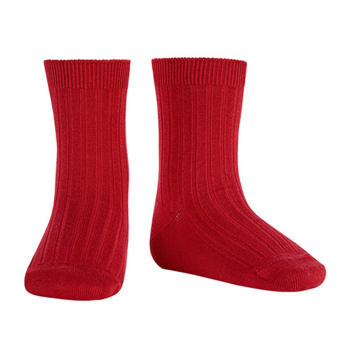 靴下 condor コンドル 24.5~26.5cm ベーシック リブ ショートソックス ( ソックス レディース くつ下 くつした コットン 大人 丈夫 ハイソックス スペイン製 手触り 滑らか 無地 女性 おしゃれ 24.5cm 25cm 25.5 cm ) 【レッドベルベット 14】 レッドベルベット 14