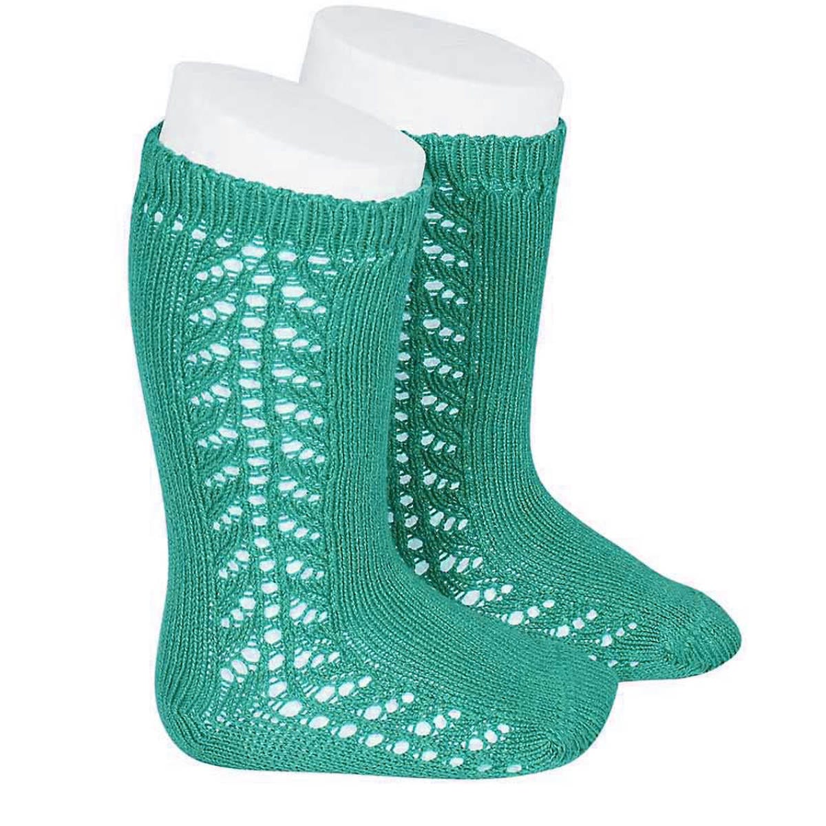 靴下 condor 13.5cm~19cm 子供 サイド オープンワーク ウォームコットン ニーソックス ( コンドル 子ども用靴下 キッズ ソックス くつ下 くつした Warm cotton knee socks with side openwork ハイソックス ) 【ジェイド 6】 ジェイド 6