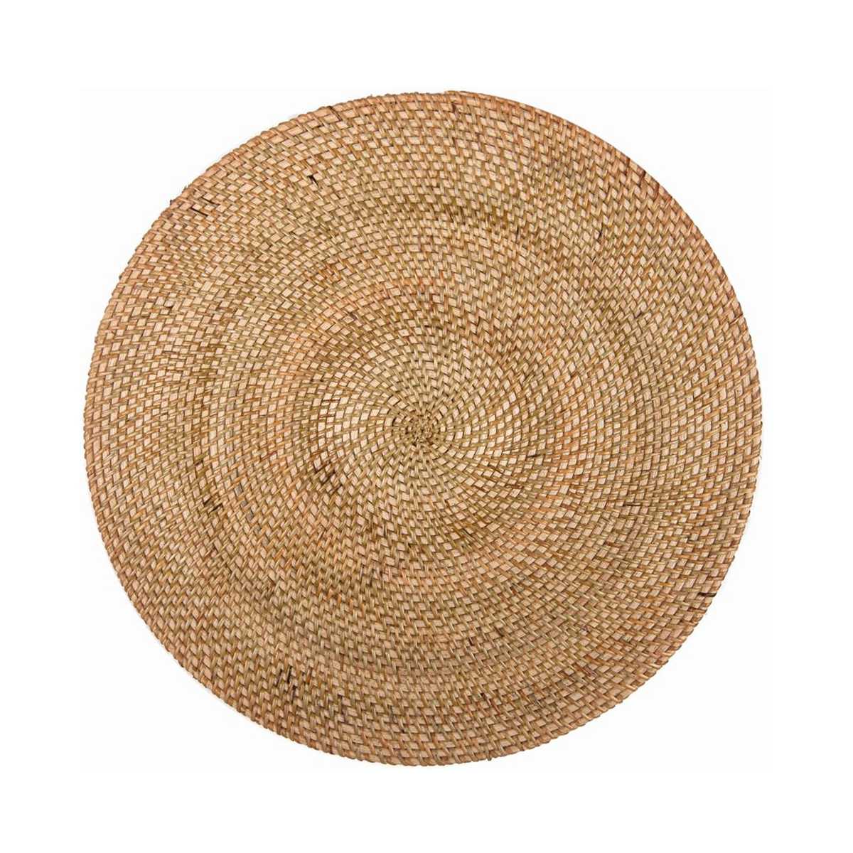 ランチョンマット 4枚セット ラタン プレイスマット ラウンド 円形 ( ティセコ おしゃれ 大きめ ランチマット プレースマット 藤 手編み 天然素材 ナチュラル インテリア 丸 36cm テーブルウェア ティーマット ) 【Natural】 Natural