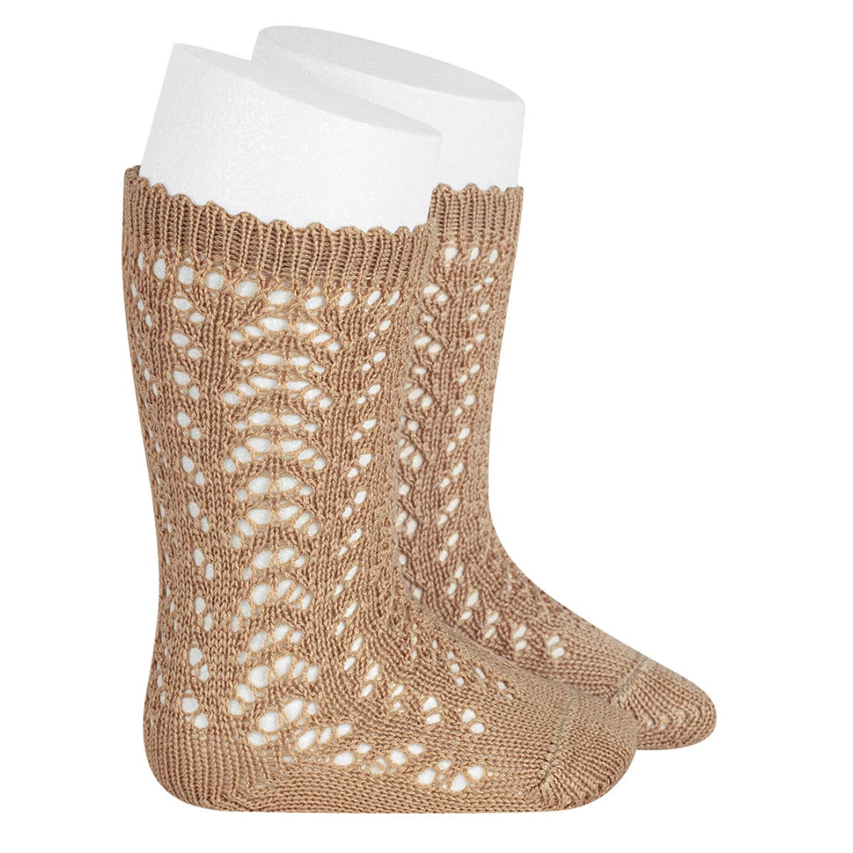 靴下 condor レディース M~L パール オープンワーク ニーソックス ( ソックス くつ下 コットン ハイソックス ニーハイソックス 大人 綿 丈夫 スペイン製 透かし編み 肌触り 手触り 滑らか 女性 24.5 25 25.5 26 26.5 cm ) 【クエルダ 12】 クエルダ 12