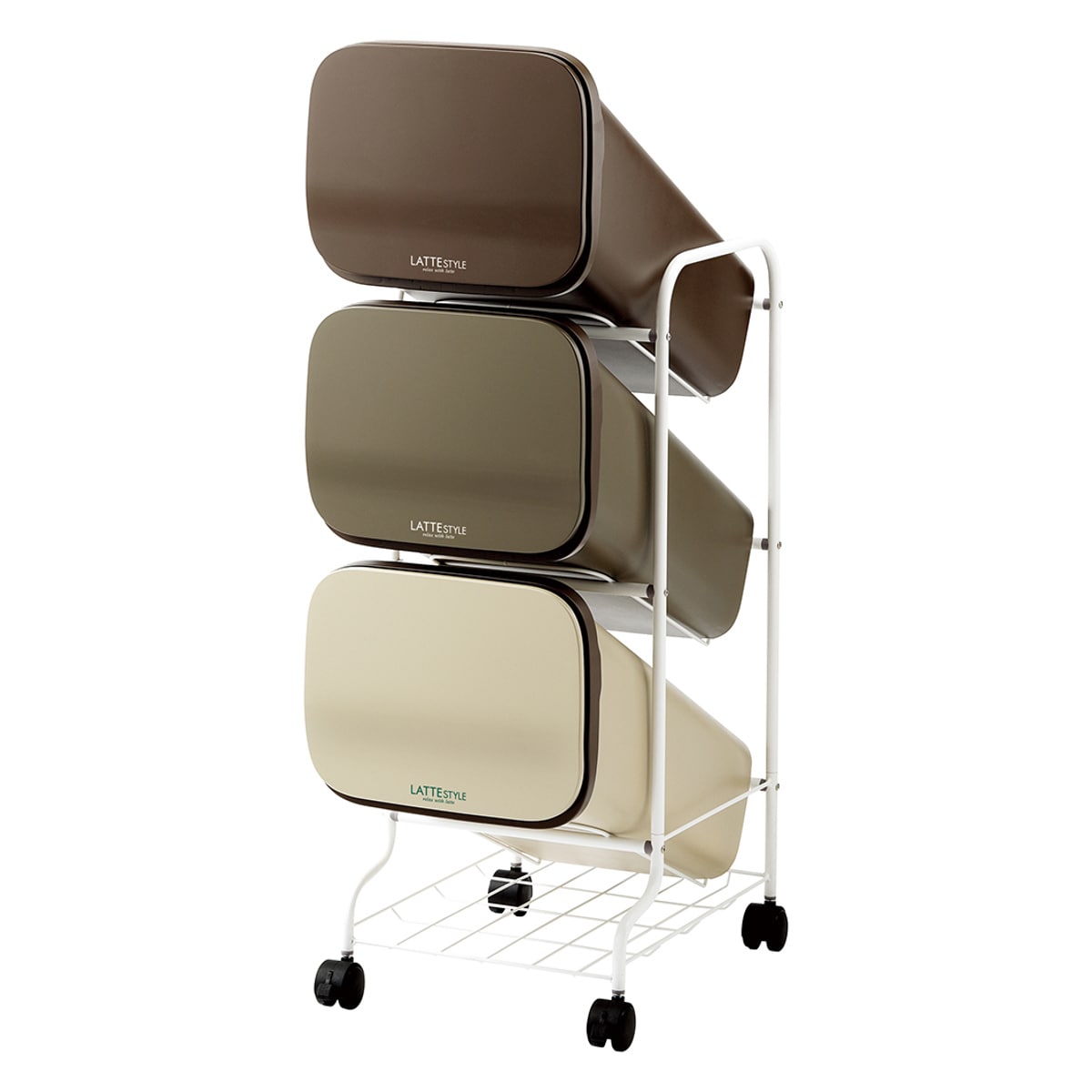 ゴミ箱 3段 Nラテスタイル スタンドダストボックス （ ごみ箱 19L×3