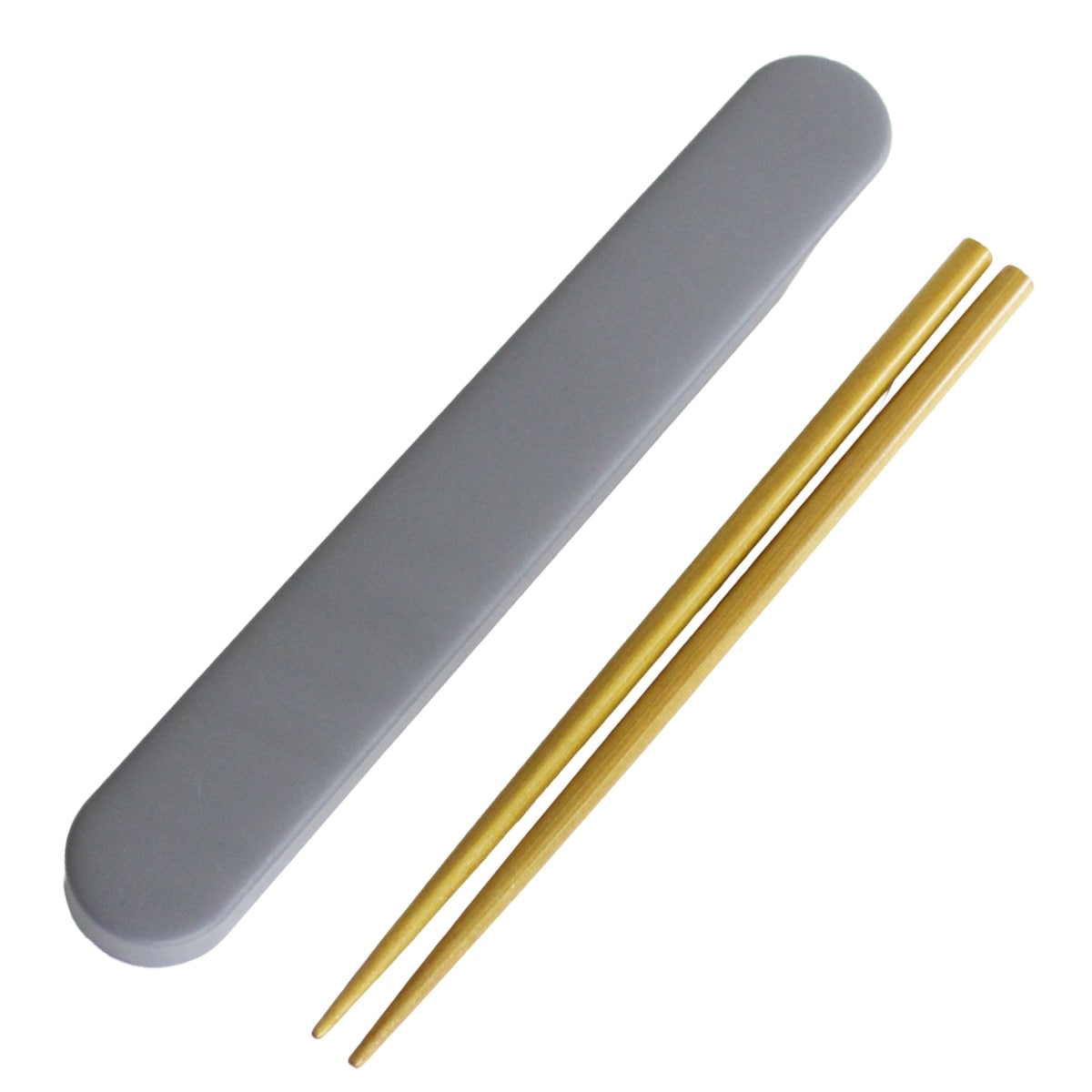 箸箱セット 食洗機対応 スライド箸箱セット 箸 18cm ( お箸 箸箱 セット 18センチ 大人 天然木 スライド式 日本製 カトラリー お弁当用 給食 携帯用 はし箱 木製 天然木製 くすみカラー 木目 ) 【アッシュグレー】 アッシュグレー