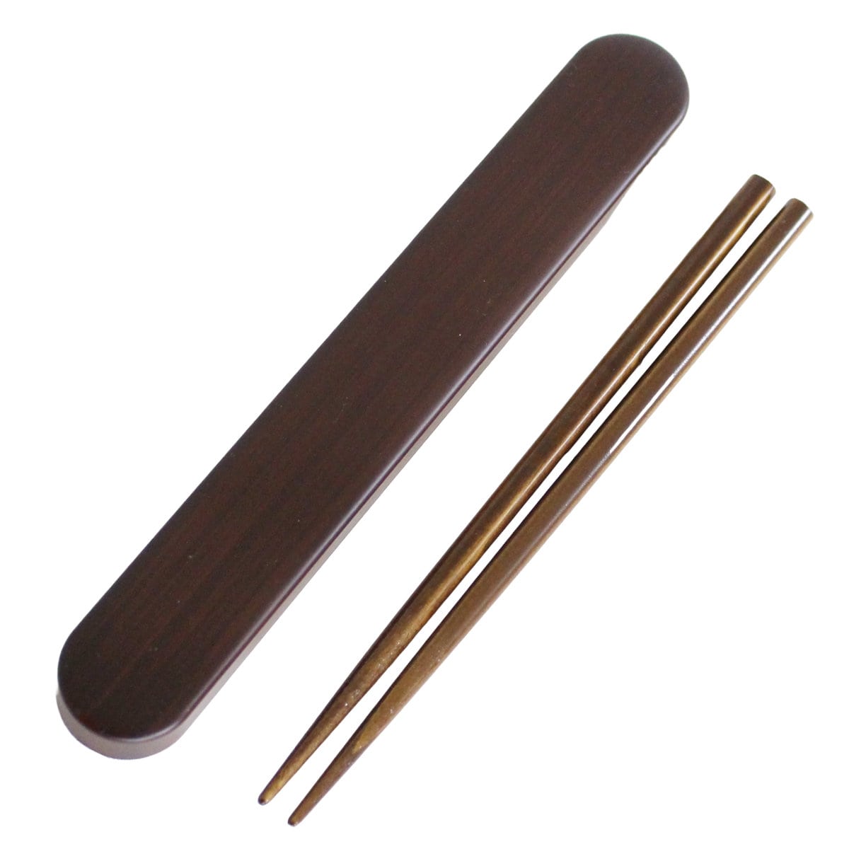 箸箱セット 食洗機対応 スライド箸箱セット 箸 18cm ( お箸 箸箱 セット 18センチ 大人 天然木 スライド式 日本製 カトラリー お弁当用 給食 携帯用 はし箱 木製 天然木製 くすみカラー 木目 ) 【栃木目】 栃木目