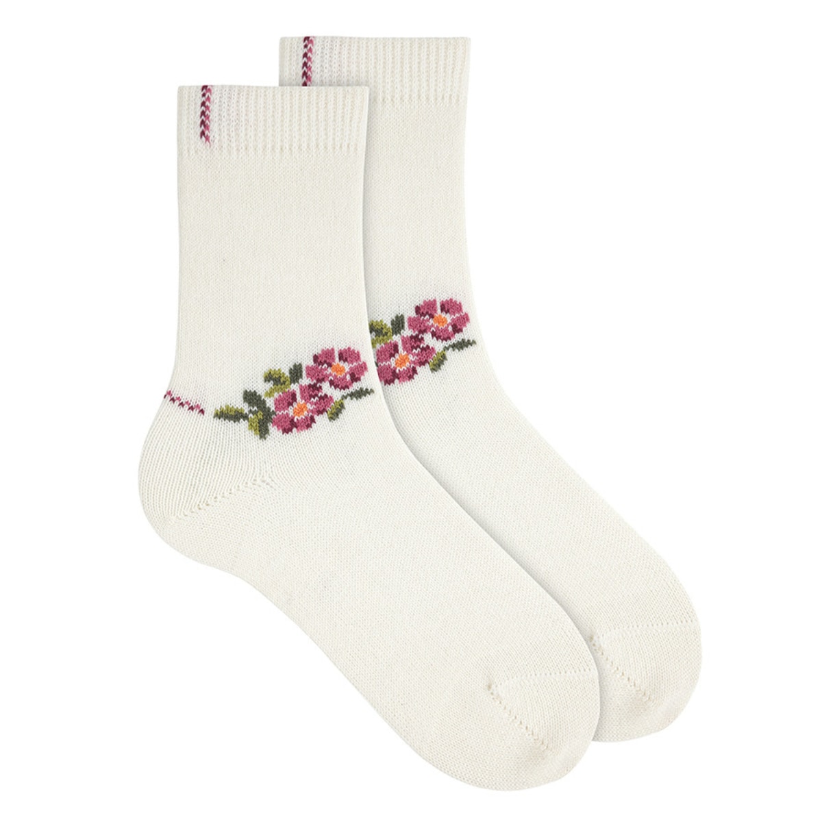 靴下 condor コンドル メリノ ウール ブレンドソックス フローラル エンブロイダリー 24.5~25.5cm ( ソックス 大人 レディース くつ下 くつした 丈夫 ショートソックス 花柄 大人用 女性 おしゃれ ギフト 24.5 25 25.5 cm ) 【カバ】 カバ