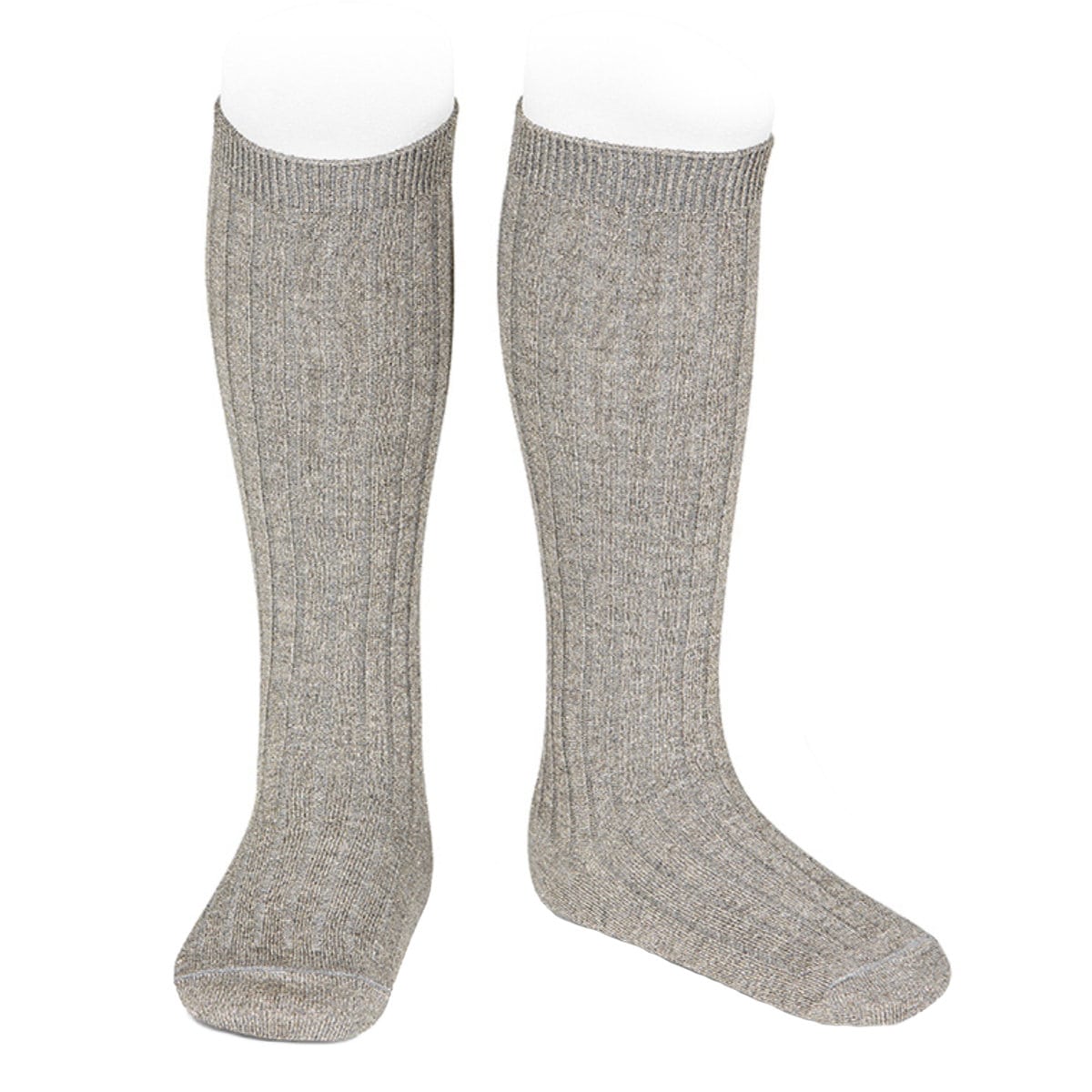 靴下 condor コンドル ブライト ニーソックス 24.5cm~25.5cm ( ソックス 大人 レディース くつ下 くつした リブソックス ハイソックス 大人用 丈夫 ラメ スペイン製 おしゃれ ギフト 24.5 25 25.5 cm ) 【グリスクラーロ】 グリスクラーロ