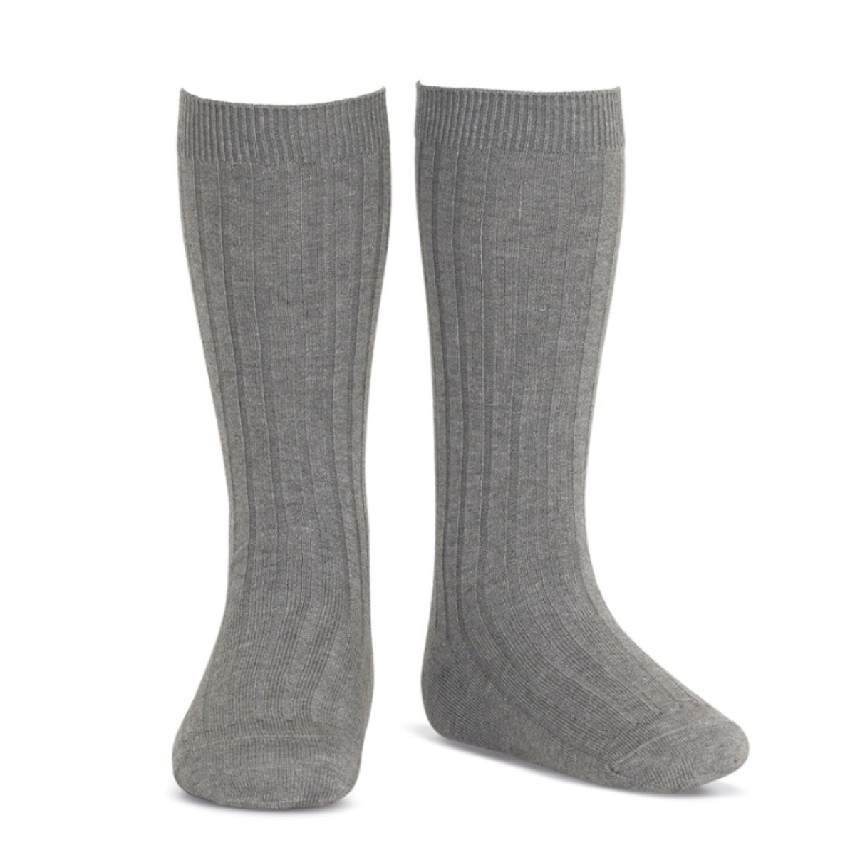 靴下 condor コンドル レディース 24.5~26.5cm ベーシック リブ ニーハイソックス ( ソックス くつ下 くつした コットン 大人 丈夫 ハイソックス スペイン製 手触り 滑らか 無地 女性 おしゃれ 24.5cm 25cm 25.5 cm ) 【グリスクラーロ 14】 グリスクラーロ 14