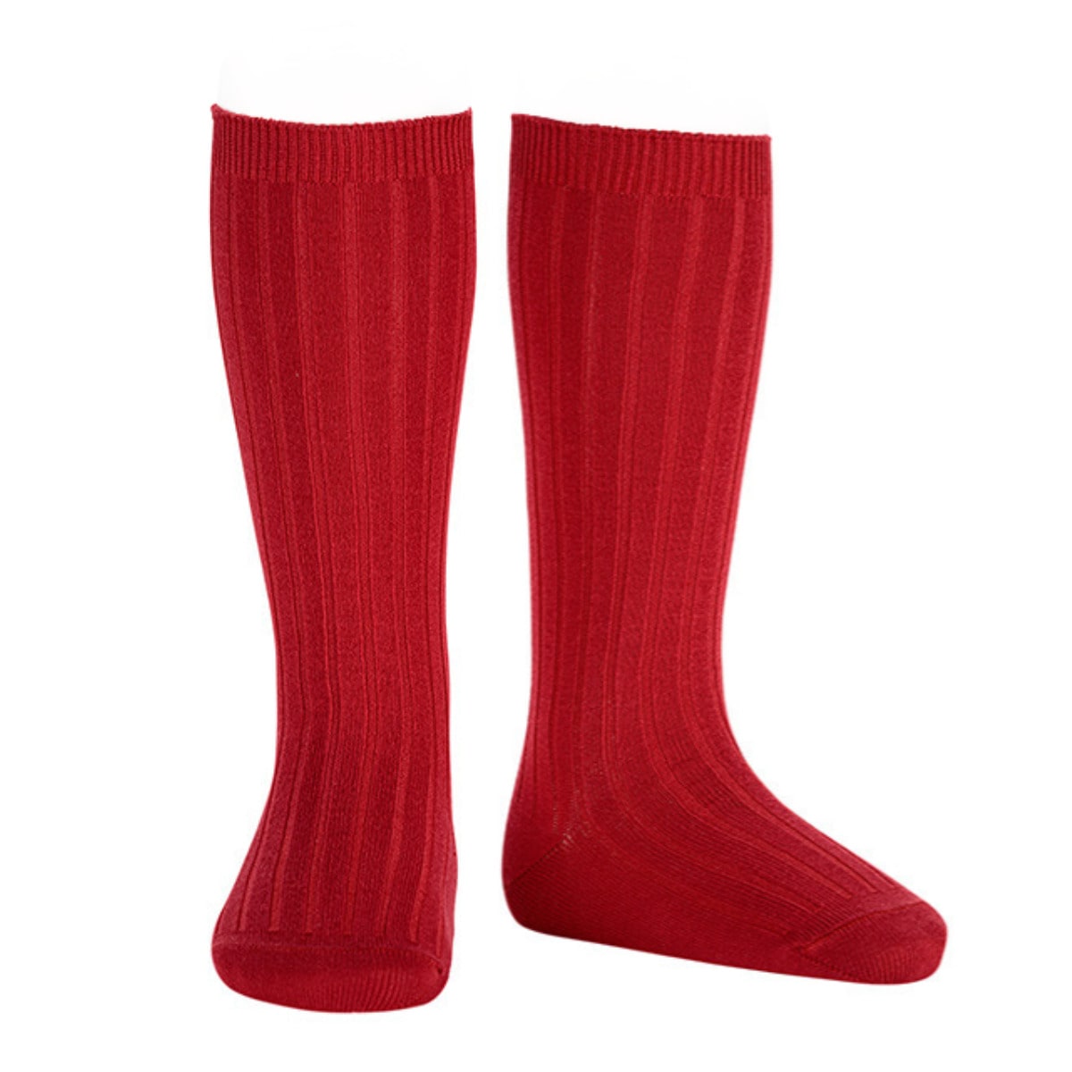 靴下 condor コンドル レディース 24.5~26.5cm ベーシック リブ ニーハイソックス ( ソックス くつ下 くつした コットン 大人 丈夫 ハイソックス スペイン製 手触り 滑らか 無地 女性 おしゃれ 24.5cm 25cm 25.5 cm ) 【レッドベルベット 12】 レッドベルベット 12
