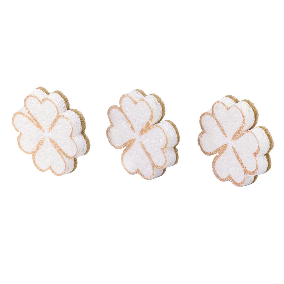 キッチンスポンジ Vigar サイザル&セルローススポンジ 3個入り ( ヴィガール スポンジ 食器用スポンジ キッチン サイザル セルロース 食器 シンク クリーナー 食器用クリーナー 食器用 食器洗い 皿洗い 台所用 ) 【クローバー】 クローバー