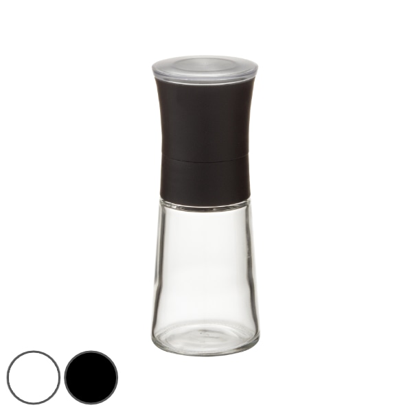 ミル S 80ml スタビアリュクス ペッパー＆ソルトミル （ ソルト＆ペッパーミル ペッパーミル ソルトミル 粗さ調節 粗挽き 細挽き 岩塩 手動式 ガラス製 胡椒挽き 塩コショウ 塩胡椒 塩こしょう 黒胡椒 粉砕機 下ごしらえ ）【 ブラック 】