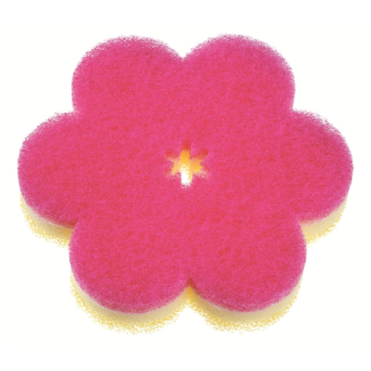 マーナ キッチンスポンジ おはなスポンジ （ MARNA 食器用スポンジ 台所用スポンジ キッチン清掃 キッチンクリーナー キッチン クリーナー キッチン用品 掃除用品 台所 水回り シンク シンク掃除 スポンジ たわし タワシ 掃除 ）【 ディープピンク 】