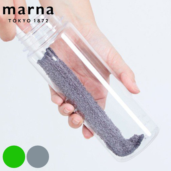marna マーナ マイボトル・水筒洗い K472 （ ボトル洗い ボトルブラシ 水筒洗いスポンジ 水筒スポンジ 冷水筒洗い キッチンスポンジ 水筒用スポンジ マイボトル用スポンジ 哺乳瓶洗い 哺乳瓶用スポンジ 柄付きスポンジ ） 【グリーン】