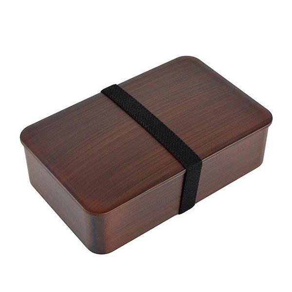 お弁当箱 1段 800ml 木目塗 栃木目 HAKOYA （ 弁当箱 ランチボックス レンジ対応 食洗機対応 大容量 男子 大人 日本製 一段 お弁当 弁当 レンジOK 食洗機OK 中子付き ランチバンド付き シンプル 男性 ）