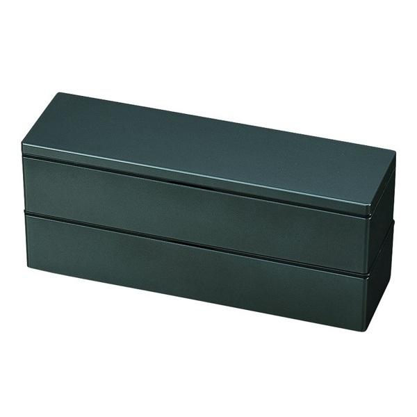 お弁当箱 日本製 2段 メンズスリム二段弁当 840ml メタリック 食洗機対応 電子レンジ対応 （ HAKOYA 弁当箱 ランチボックス 男性 スリム ランチバンド付 ランチベルト付 仕切り付き 男子 ） 【 メタリックブラック 】