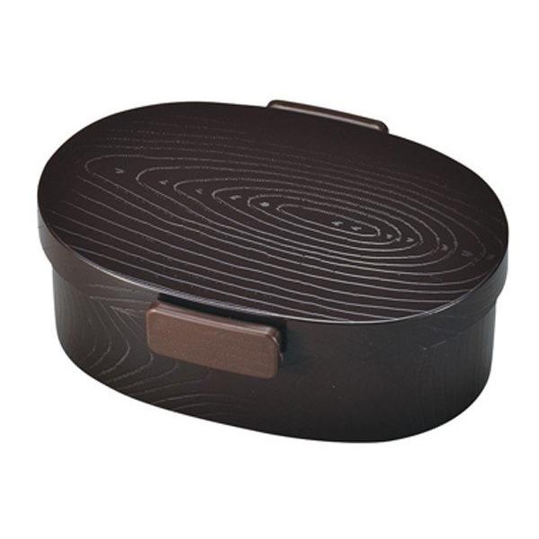 お弁当箱 1段 HAKOYA 木目 800ml 日本製 仕切り付き （ 一段弁当箱 ランチボックス 弁当箱 わっぱ風 2点ロック 和風 シンプル 木製風 ） 【 うるみ 】