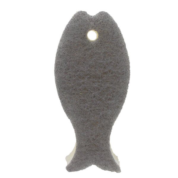 マーナ おさかなスポンジ キッチンスポンジ 食器用スポンジ （ MARNA 台所用スポンジ 食器用 台所用 クリーナー キッチン 台所 スポンジ 食器洗い 皿洗い たわし 掃除 台所スポンジ お魚スポンジ 3層構造 ）【 グレー 】