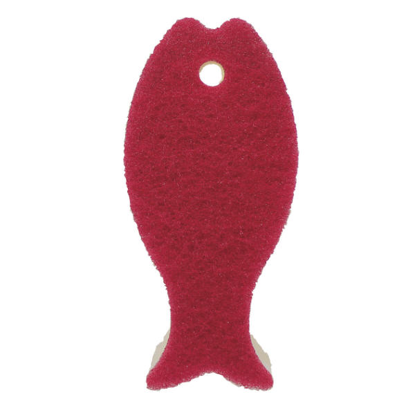 マーナ おさかなスポンジ キッチンスポンジ 食器用スポンジ （ MARNA 台所用スポンジ 食器用 台所用 クリーナー キッチン 台所 スポンジ 食器洗い 皿洗い たわし 掃除 台所スポンジ お魚スポンジ 3層構造 ）【 ワインレッド 】