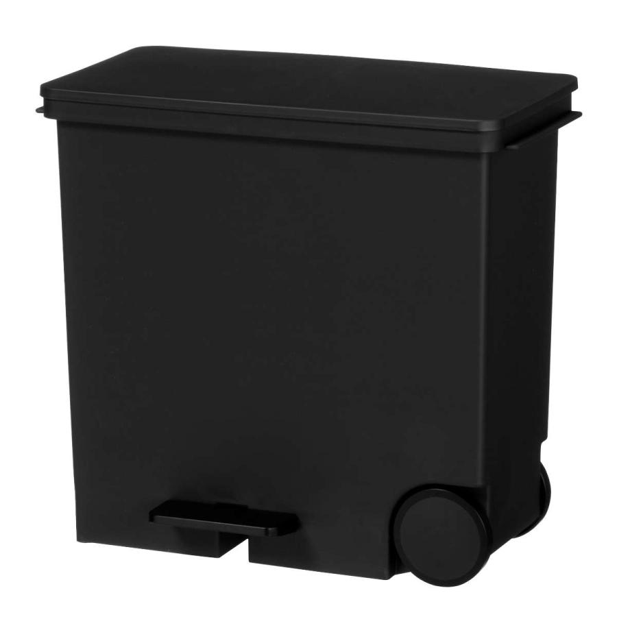 ゴミ箱 横型 25L 分別 オルア ふた付き （ ごみ箱 25リットル 25l ダストボックス 横置き 蓋つき ペダル キャスター シンプル 分別ゴミ箱 スリム 角型 リビング 袋が見えない おしゃれ 白 キッチン ダイニング ごみばこ ） 【ブラック】