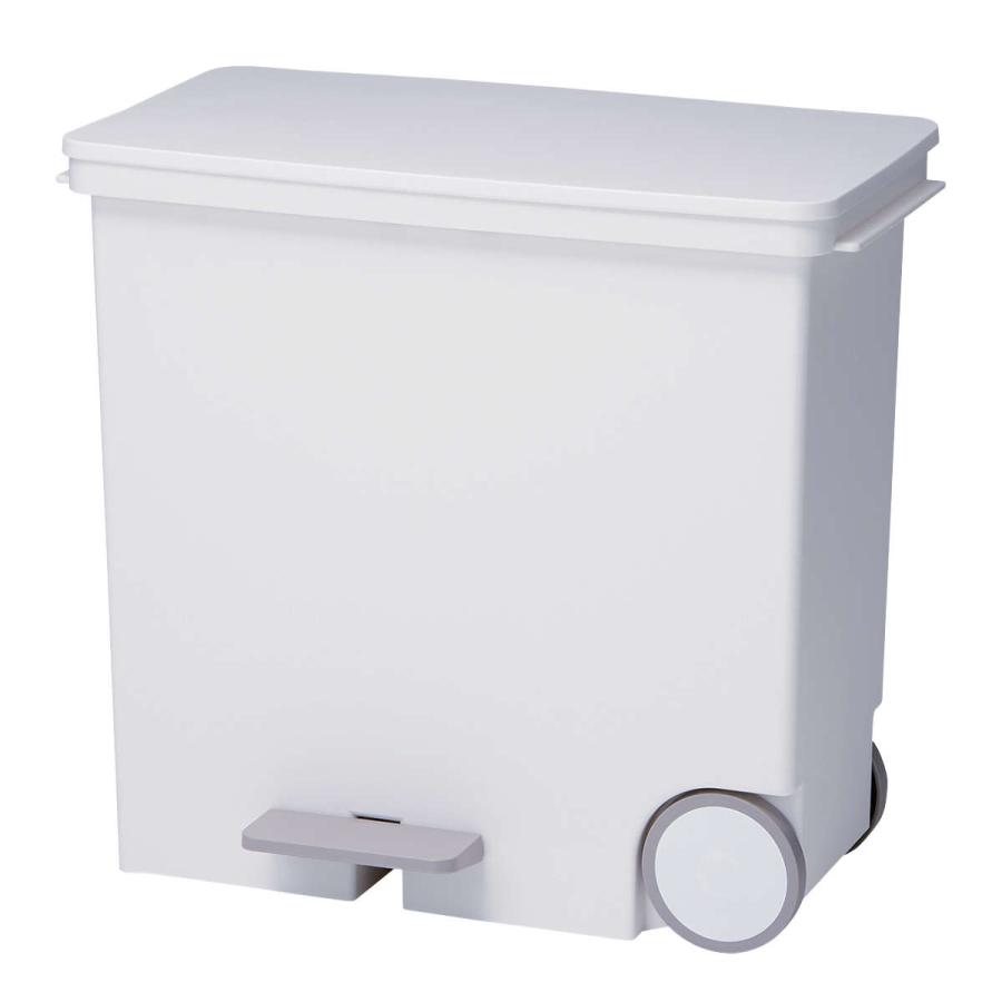 ゴミ箱 横型 25L 分別 オルア ふた付き （ ごみ箱 25リットル 25l ダストボックス 横置き 蓋つき ペダル キャスター シンプル 分別ゴミ箱 スリム 角型 リビング 袋が見えない おしゃれ 白 キッチン ダイニング ごみばこ ） 【ホワイト】