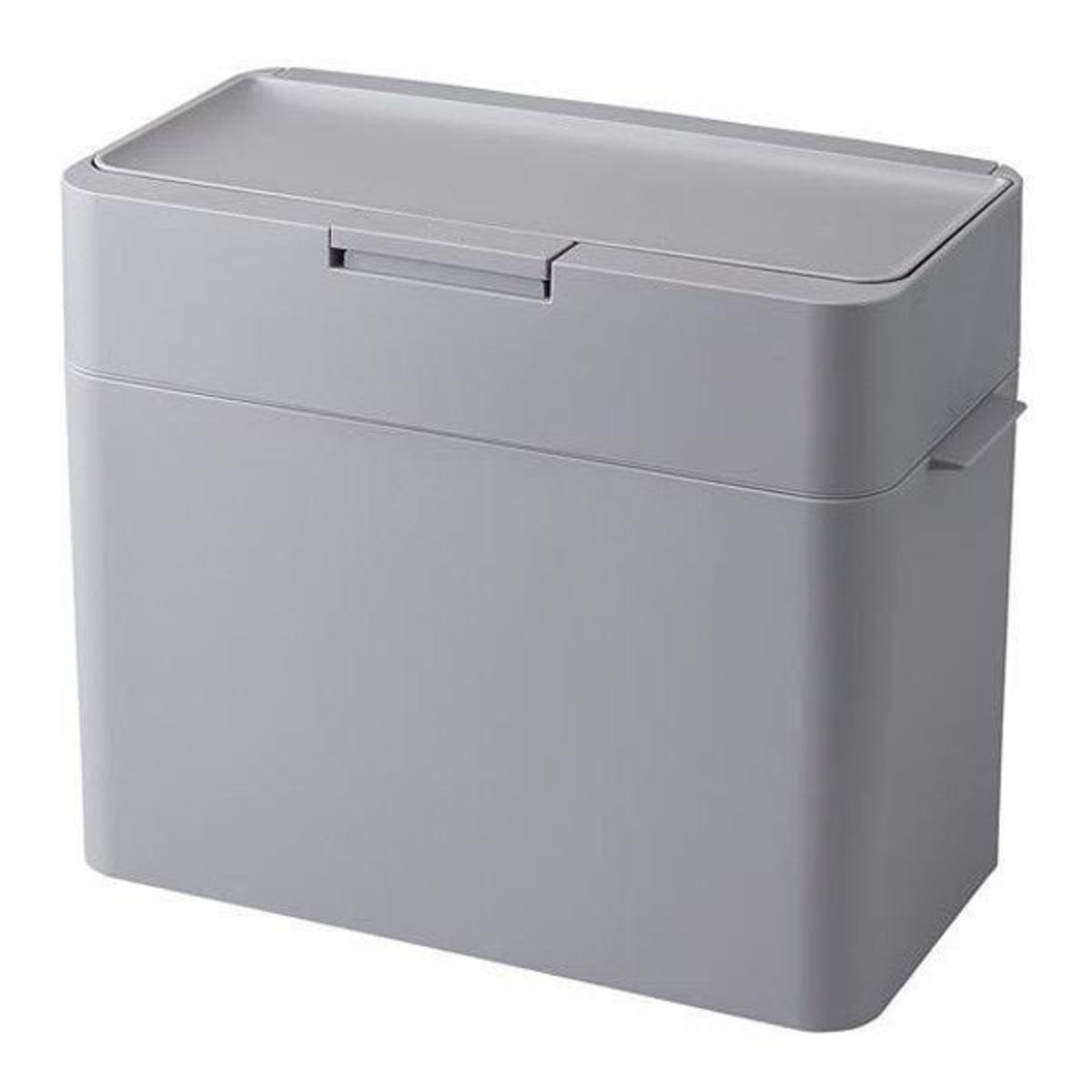 ゴミ箱 9.5Ｌ シールズ 密閉 スリム （ ごみ箱 薄型 9.5リットル コンパクト ニオイ漏れ防止 ふた付き 生ゴミ おむつ 分別 キッチン 防臭 パッキン プッシュ式 卓上 オムツ ペットシーツ シンプル おしゃれ ） 【グレー】