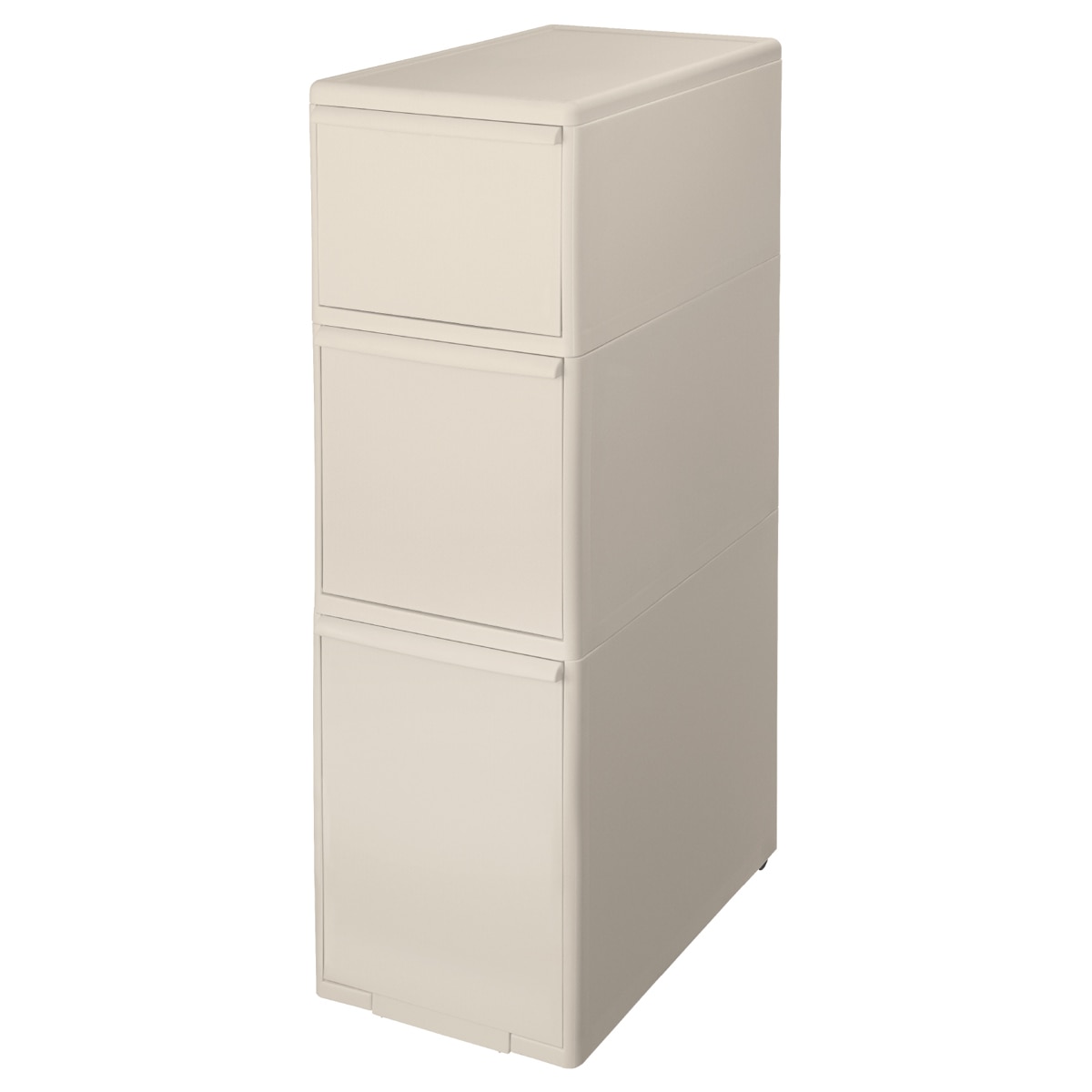 キッチンストッカー スリムストレージ ミディストッカー 幅25.5cm 3段 MS-111DL （ ストッカー スリム 収納ストッカー キッチン収納 隙間収納 25.5cm 25cm スリムストッカー すきま すき間 キッチン 収納 スリムキッチンラック 三段 ） 【ベージュ】