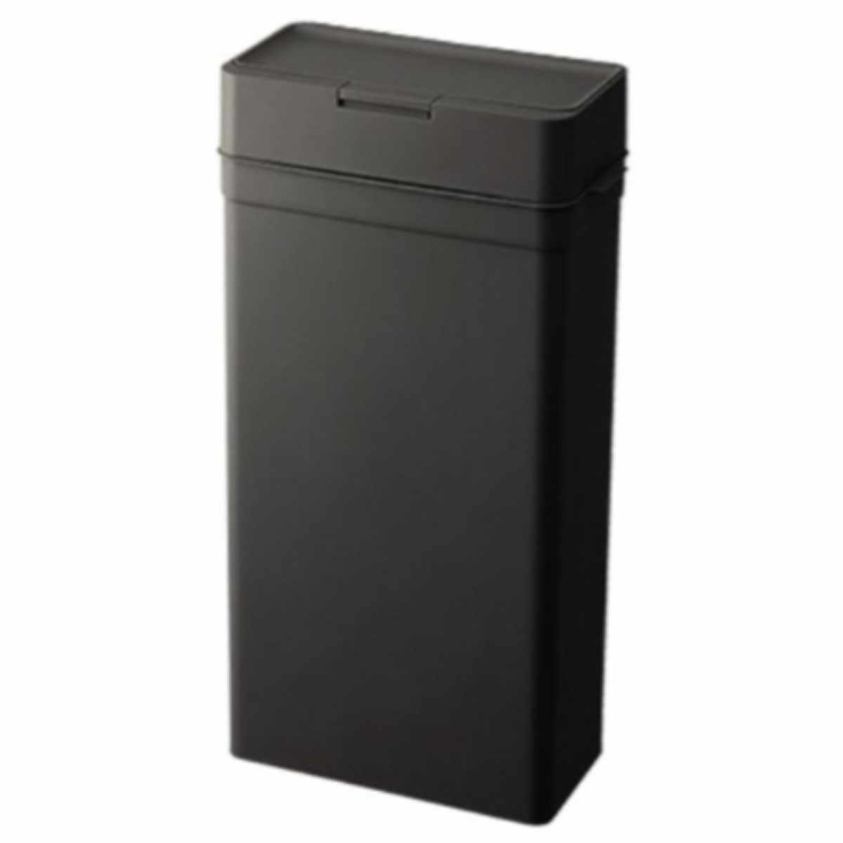ゴミ箱 25L シールズ 密閉 スリム （ ごみ箱 薄型 25リットル 奥行16.5 ニオイ 防止 分別 プッシュ ふた 角型 キッチン 防臭 ふた付き パッキン 袋 見えない 棚下 カウンター ラック 下 生ゴミ おむつ ） 【ブラック】