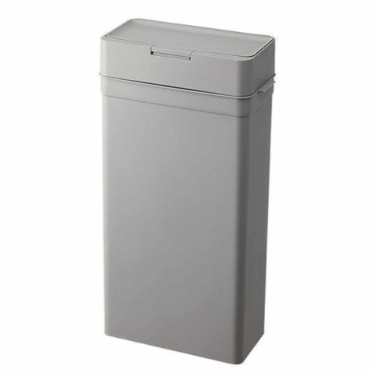 ゴミ箱 25L シールズ 密閉 スリム （ ごみ箱 薄型 25リットル 奥行16.5 ニオイ 防止 分別 プッシュ ふた 角型 キッチン 防臭 ふた付き パッキン 袋 見えない 棚下 カウンター ラック 下 生ゴミ おむつ ） 【グレー】