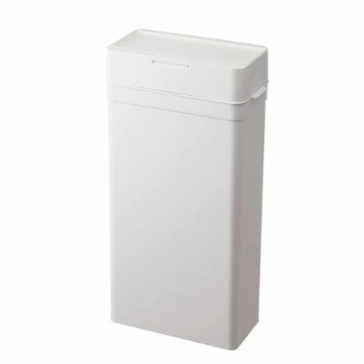 ゴミ箱 25L シールズ 密閉 スリム （ ごみ箱 薄型 25リットル 奥行16.5 ニオイ 防止 分別 プッシュ ふた 角型 キッチン 防臭 ふた付き パッキン 袋 見えない 棚下 カウンター ラック 下 生ゴミ おむつ ） 【ホワイト】