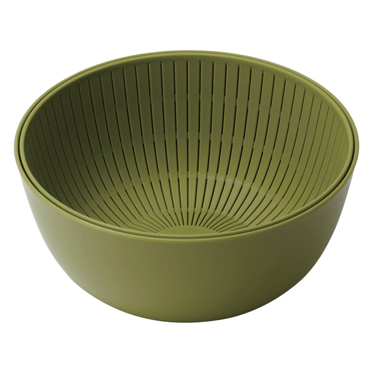 米研ぎボウル ザル ライクイット 電子レンジ対応 食洗機対応 日本製 米とぎにも使えるザルとボウル （ like-it 米研ぎザル 米とぎ セット 米研ぎ用ボウル 米研ぎボール 水切りザル 水切りボウル ） 【グリーン】