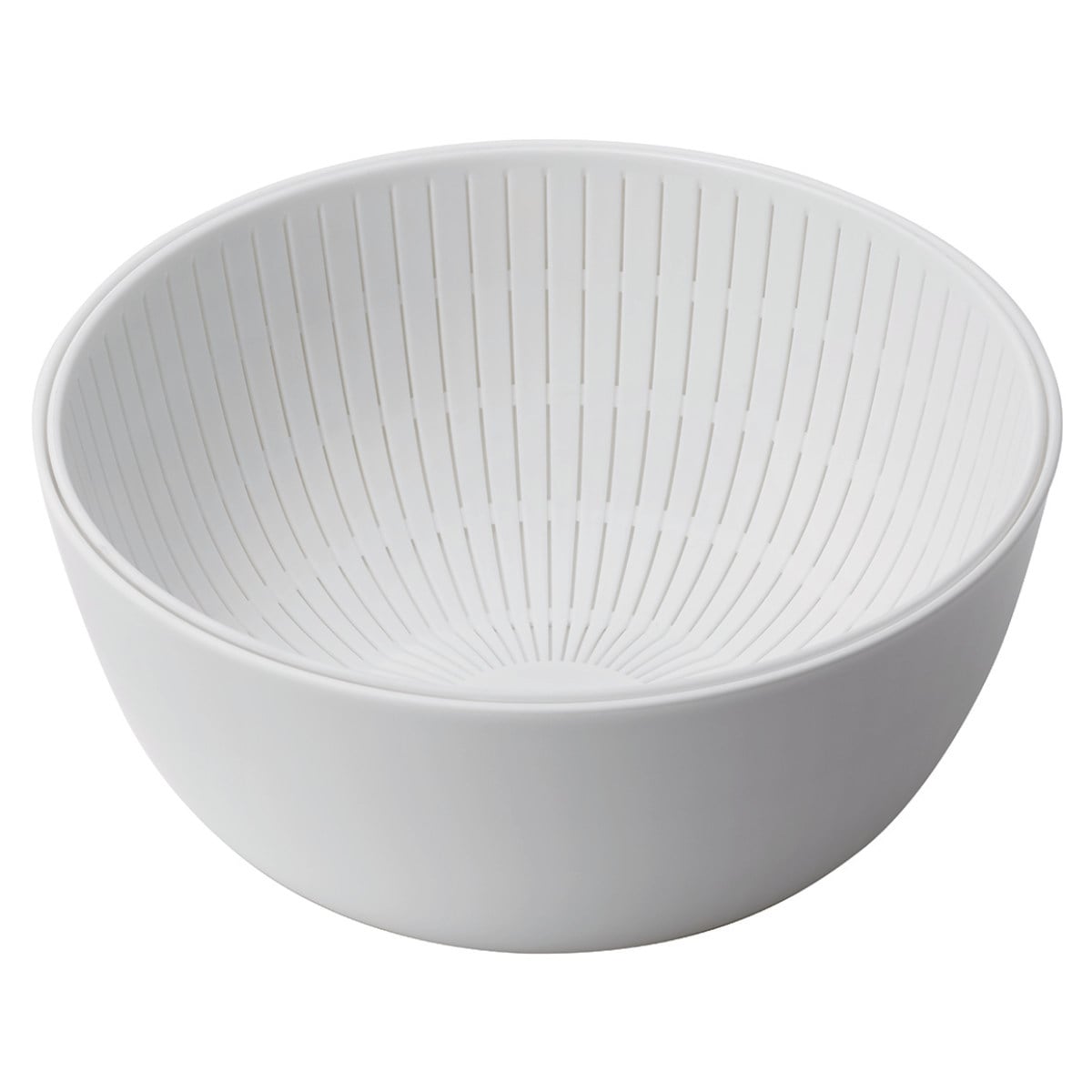 米研ぎボウル ザル ライクイット 電子レンジ対応 食洗機対応 日本製 米とぎにも使えるザルとボウル （ like-it 米研ぎザル 米とぎ セット 米研ぎ用ボウル 米研ぎボール 水切りザル 水切りボウル ） 【ホワイト】