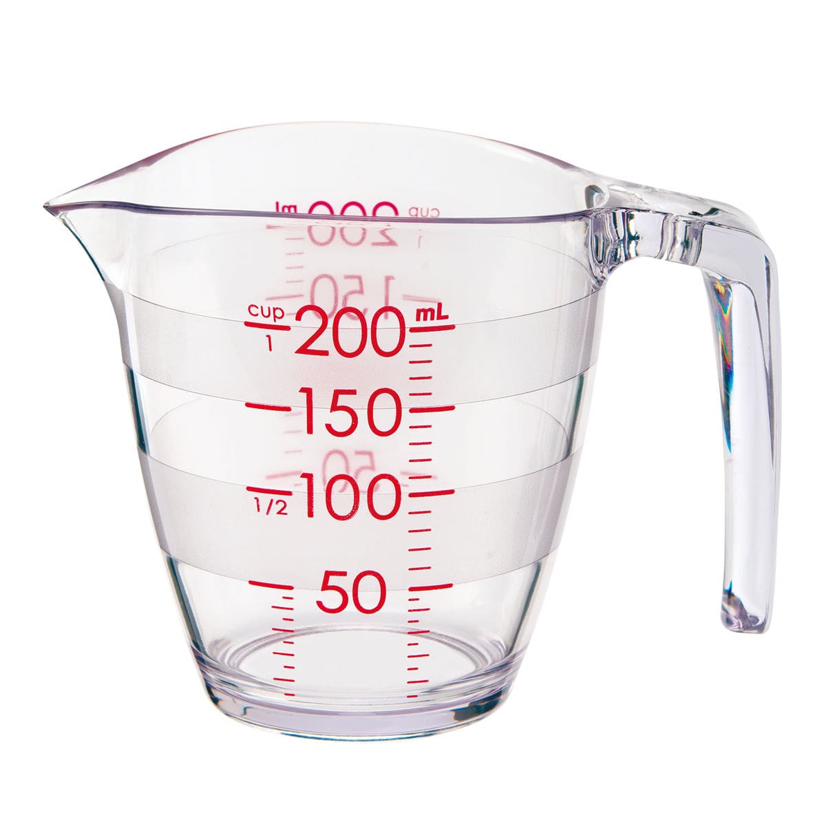 MARNA メジャーカップ 200ml 目盛りが見やすい計量カップ （ マーナ 計量コップ 計量器具 食洗機対応 キッチンツール 製菓道具 下ごしらえ キッチン用品 キッチン小物 調理器具 フック穴付き ）