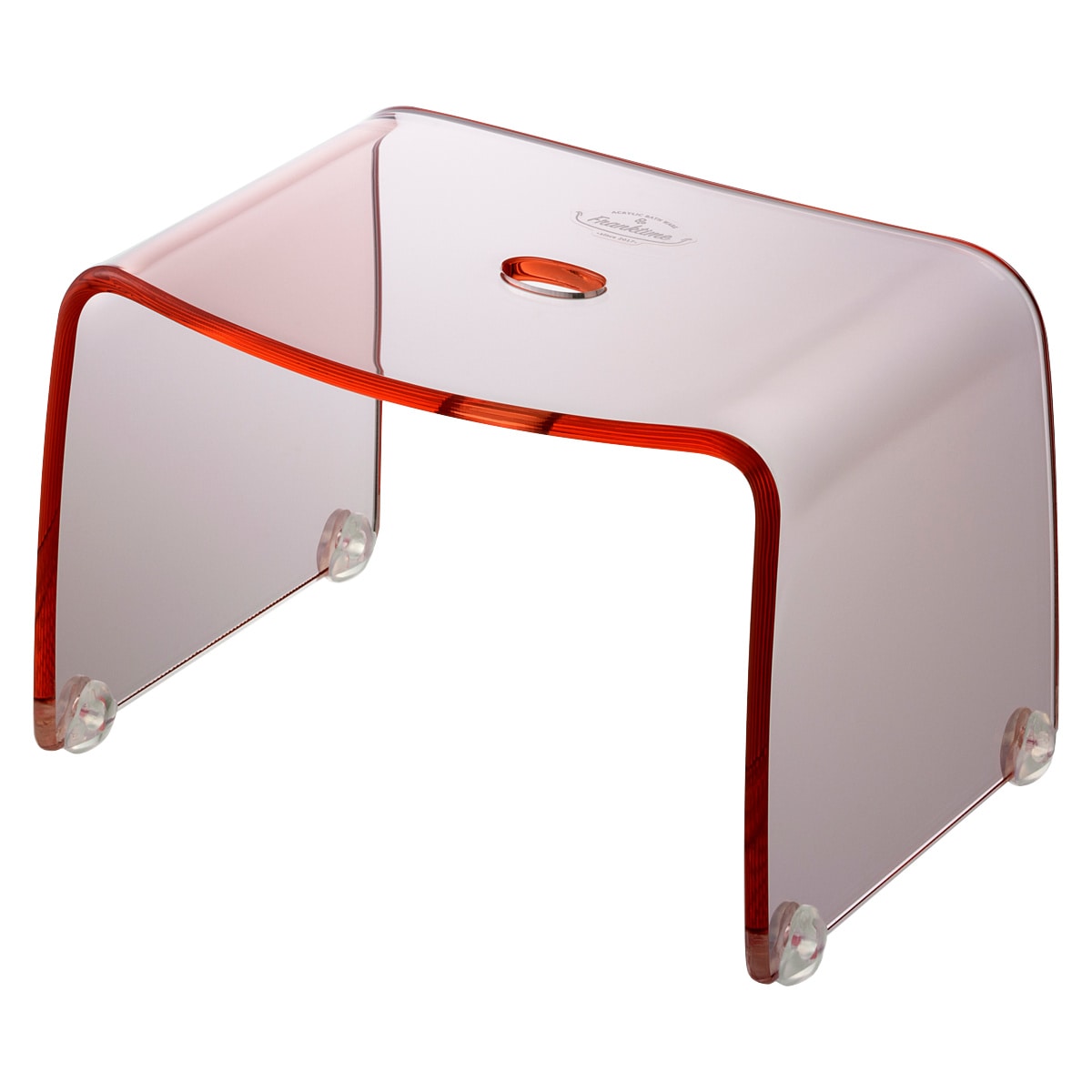 風呂椅子 S 20cm Franktime フランクタイム アクリル （ 風呂 椅子 風呂イス いす 風呂いす 透明 バスチェア バスチェアー 座面高さ20cm お風呂椅子 お風呂イス 高さ 20 コの字 滑り止め すべり止め イス お風呂 バス ）【 クリアピンク 】