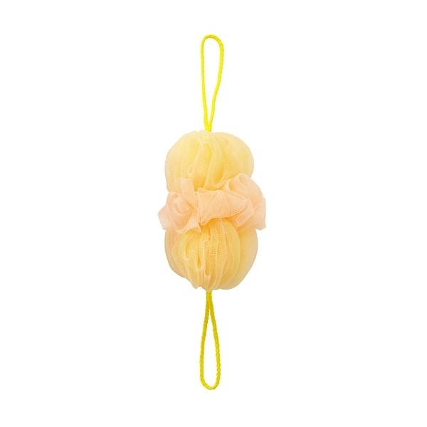 ボディタオル ボディスポンジ 背中も洗えるシャボンボール 泡工場 マーナ MARNA （ 泡立てネット ボディ 背中 体洗い 泡 ネット 紐付き ひも 紐 風呂 ボディケア バス用品 バスグッズ 風呂用品 お風呂用品 風呂グッズ ） 【イエロー】