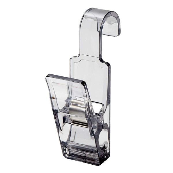 クリップ ハンギングクリップ ライクイット 2個入 （ チューブクリップ セット 洗面所 浴室 収納 お風呂 引っ掛け 吊り下げ フック フッククリップ タオルバー キッチン 洗面収納 洗面所収納 お風呂収納 小物収納 フック付 ）【 グレー 】