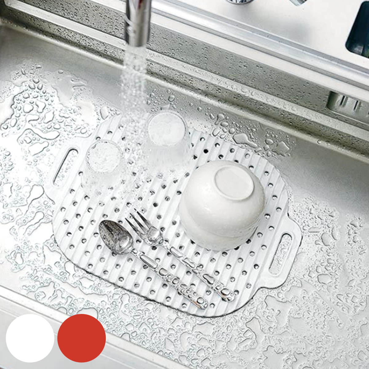 シンクマット リベラリスタ （ 流し台マット シンク上マット シンク用マット シンク内マット 水周り用品 水まわり用品 水回り用品 便利グッズ キッチン雑貨 ） 【レッド】