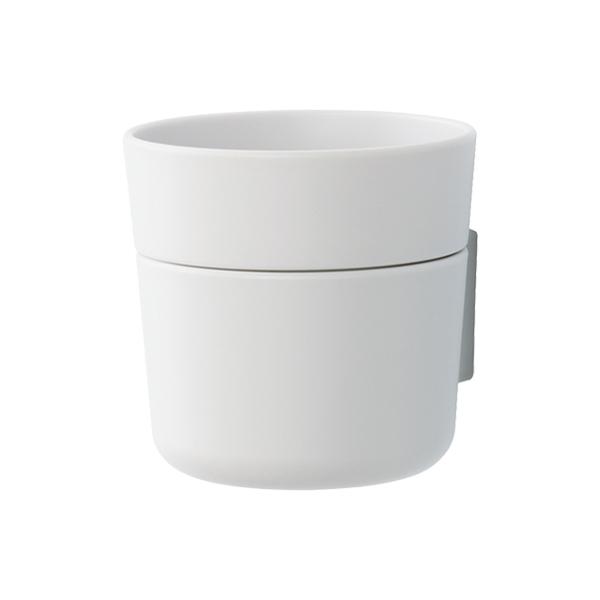 ポット 2段 壁面収納 壁 収納 小物収納 プラスチック 日本製 （ 小物ケース 小物 小物入れ ケース 腕時計 鍵 収納ケース インテリア 鉢カバー 飾る フラワーポット ポケット 飾り プラスチック製 おしゃれ ） 【 グレー 】