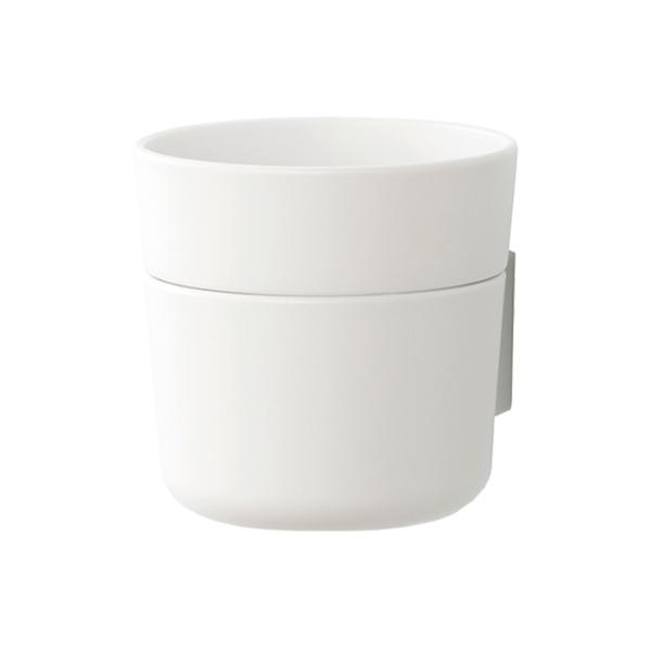 ポット 2段 壁面収納 壁 収納 小物収納 プラスチック 日本製 （ 小物ケース 小物 小物入れ ケース 腕時計 鍵 収納ケース インテリア 鉢カバー 飾る フラワーポット ポケット 飾り プラスチック製 おしゃれ ） 【 ホワイト 】